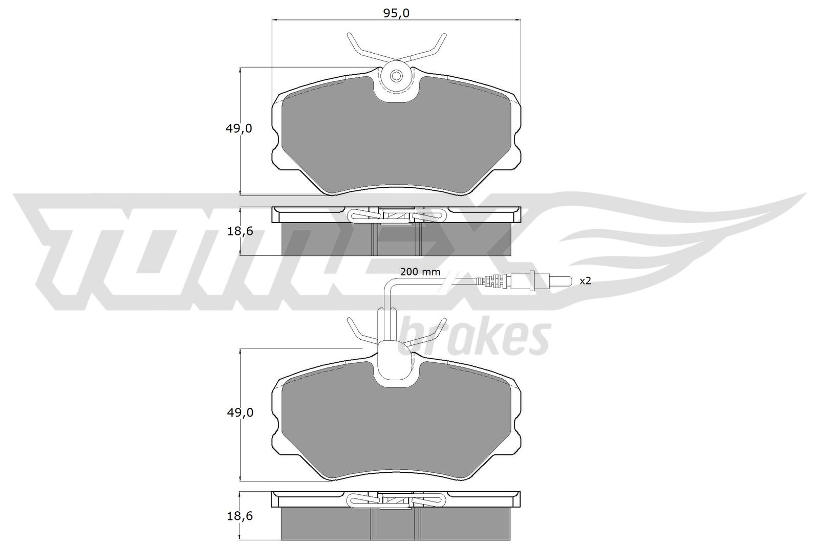 Sada brzdových platničiek kotúčovej brzdy TOMEX Brakes